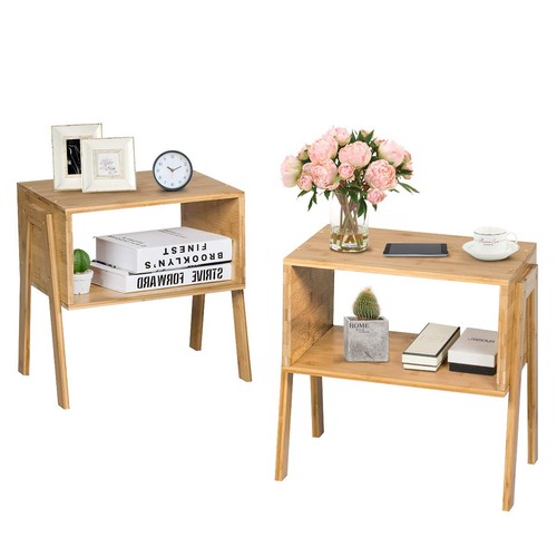 Giantex bamboo nightstand set - giantex,