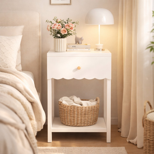 Modern white nightstand with - modern,